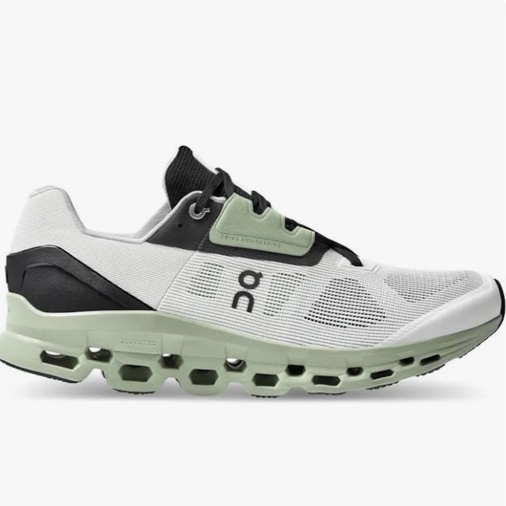 On Running Women’s White Black Green Shoes - W 8.5